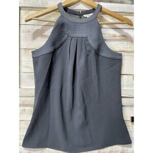 Calvin Klein Gray 1/4 Zip Halter Neck Tank top / Shirt / Blouse Women's Size XS